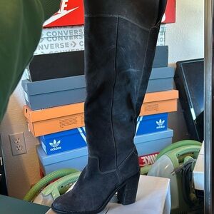 Steve Madden knee high boots in grey suede